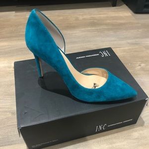 INC International Concepts Kenjay Teal Suede Heels